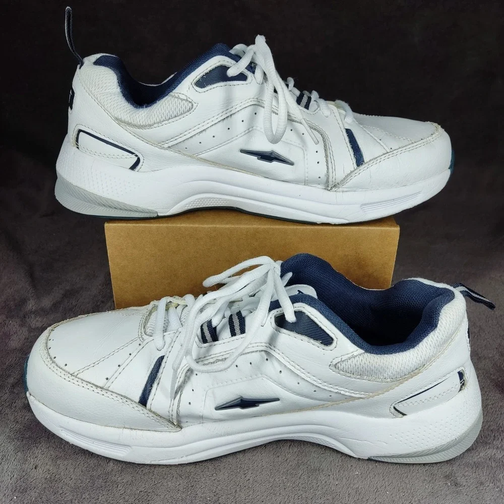 Avia Walking Shoes Mens Size 10 Wide White/Navy Memory Foam Low‎ MNAV41ES215